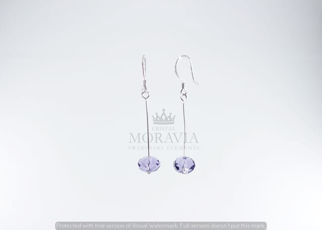 Pendiente con Cristal (MPC0258L) PLATA 925