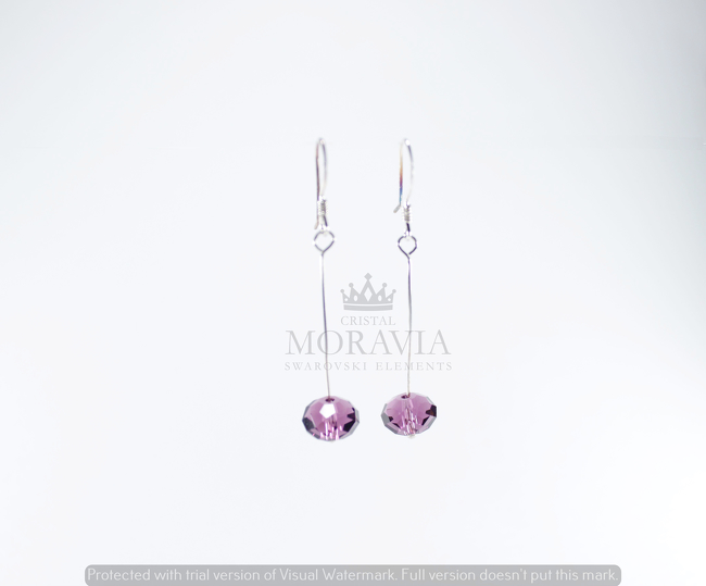 Pendiente con Cristal (MPC0258VI) PLATA 925