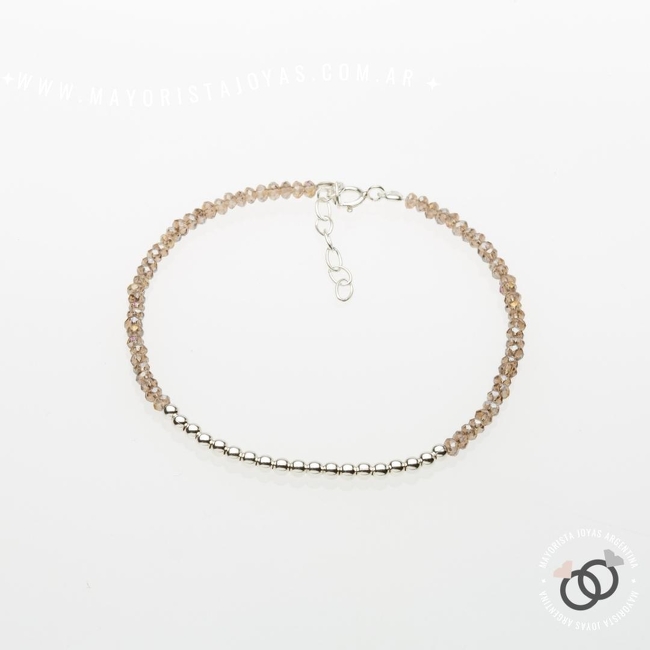 PULSERA PLATA Y CRISTAL (PBC200)