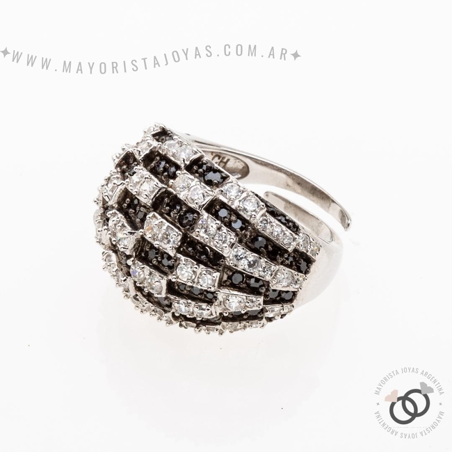 ANILLO  PLATA Y  CRISTAL (PAC0279)