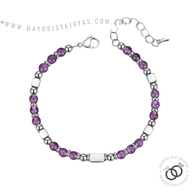 PULSERA CON CRISTALES Y ASTERISMOS (BAP0121A)