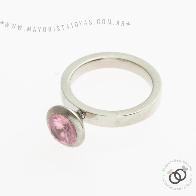 ANILLO ACERO Y CRISTAL (AAC196)
