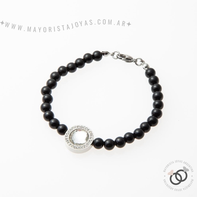 PULSERA ACERO Y CRISTALES (BAP072)