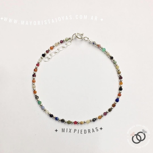 PULSERA PLATA PIEDRAS NATURALES (PBN079)