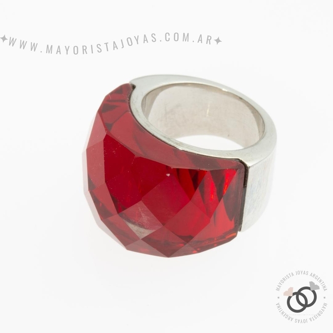 ANILLO ACERO Y CRISTAL (AAC201)