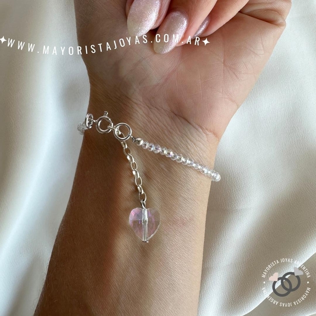 PULSERA PLATA Y CRISTAL (PBC0253)