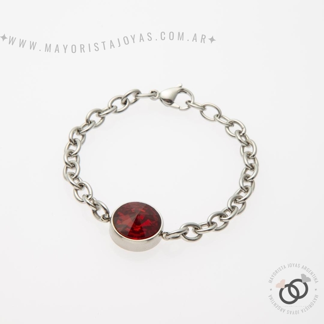 PULSERA ACERO Y CRISTAL (BAP043)
