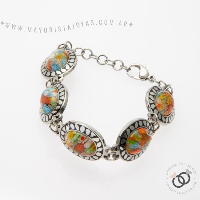 PULSERA ACERO Y ASTERISMO (BAP023)