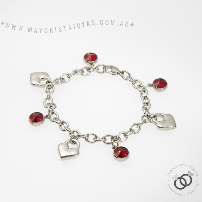 PULSERA ACERO Y CRISTALES (BAP021)