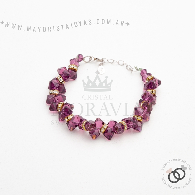PULSERA PLATA Y CRISTAL (PBC0234)