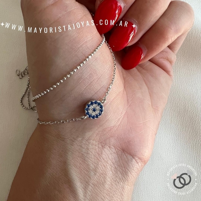 TOBILLERA PLATA Y CUBIC (TPL0034)