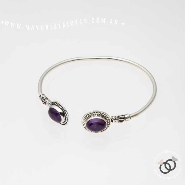 PULSERA PLATA Y PIEDRAS (PBN101A)