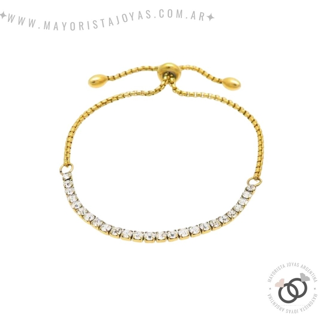 PULSERA ACERO Y CUBICS (BAP0109D)