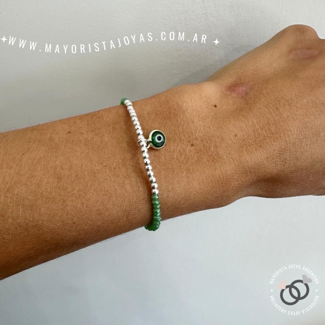 PULSERA PLATA Y CRISTAL (PBC0283)