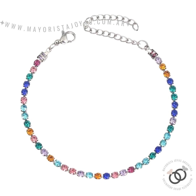 PULSERA ACERO Y CUBICS (BAP0123M)