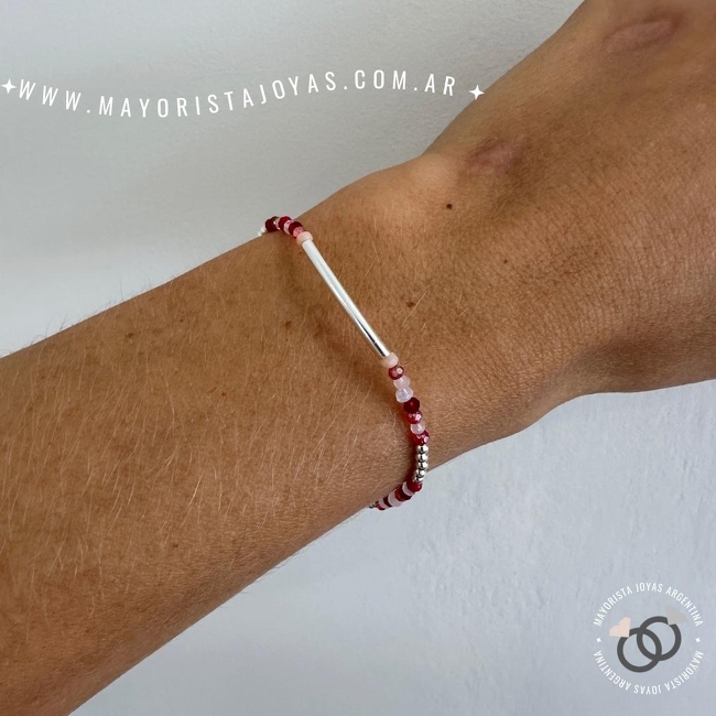 PULSERA PLATA Y CRISTAL (PBC0268)