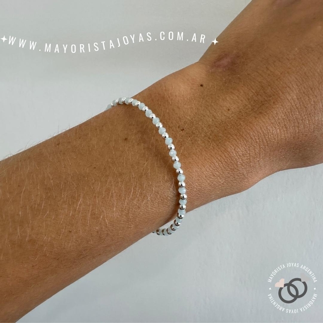 PULSERA PLATA Y CRISTAL (PBC0292)