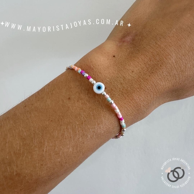 PULSERA PLATA Y CRISTAL (PBC0293)