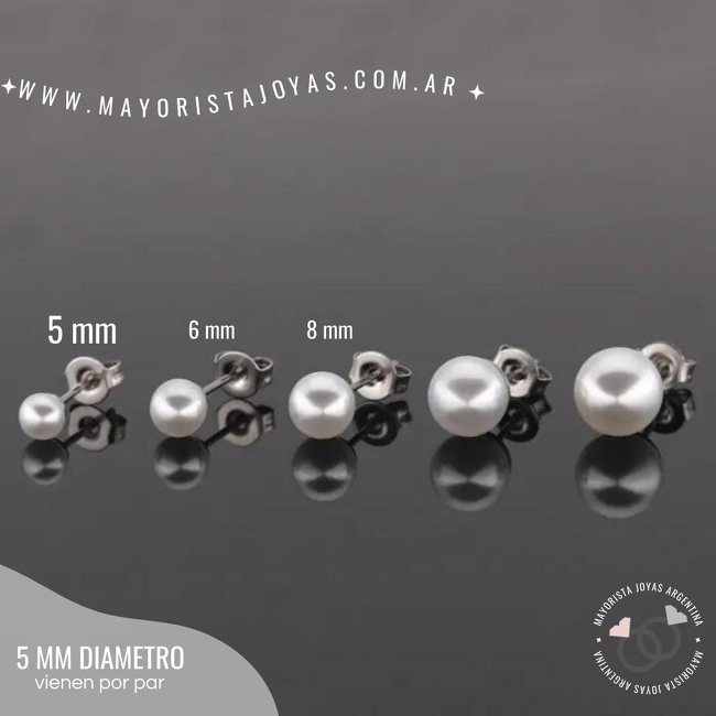 AROS ACERO Y PERLA 5MM (AQP077)
