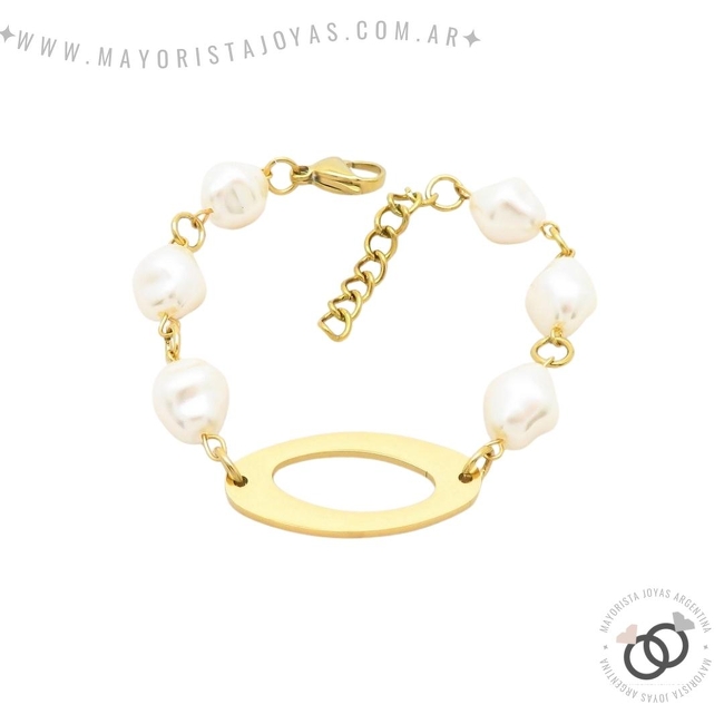 PULSERA ACERO Y PERLAS (BAP0110)