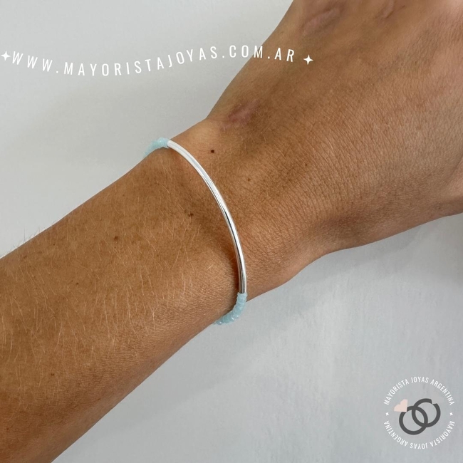 PULSERA PLATA Y CRISTAL (PBC0295)