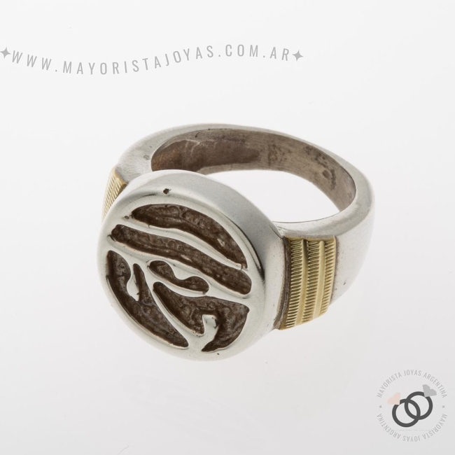 ANILLO PLATA Y ORO (POA541)