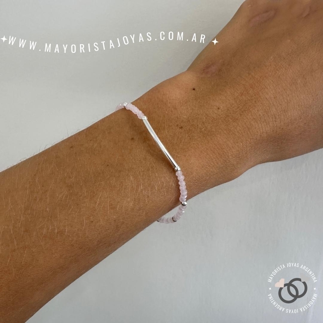 PULSERA PLATA Y CRISTAL (PBC0298)