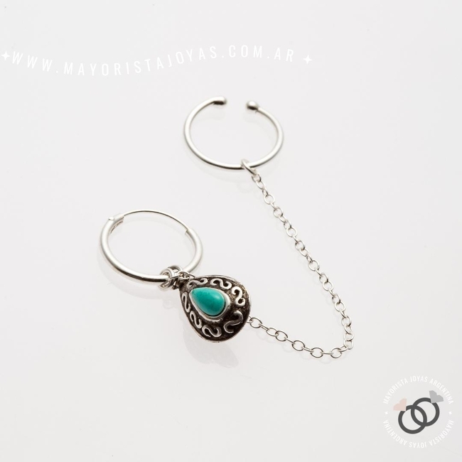 AROS DE PLATA Y PIEDRAS (PPN0176T)
