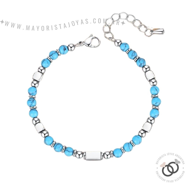 PULSERA CON CRISTALES Y ASTERISMOS (BAP0121T)