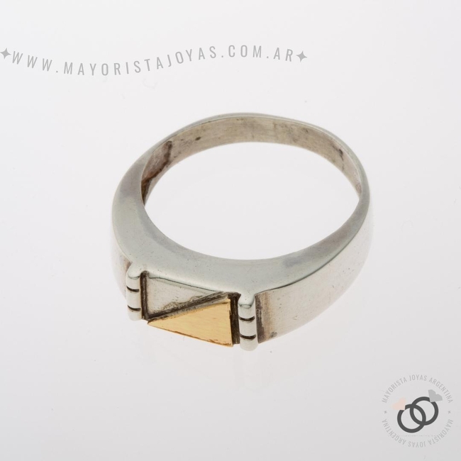 ANILLO PLATA Y ORO (POA545)