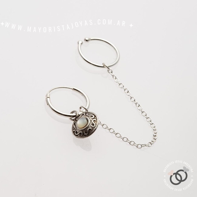 AROS DE PLATA Y PIEDRAS (PPN0174N)