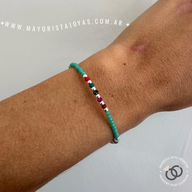 PULSERA PLATA Y CRISTAL (PBC0285)