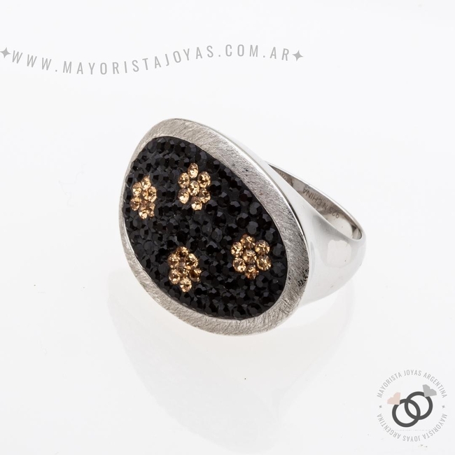 ANILLO  PLATA Y  CRISTAL (PAC0266)
