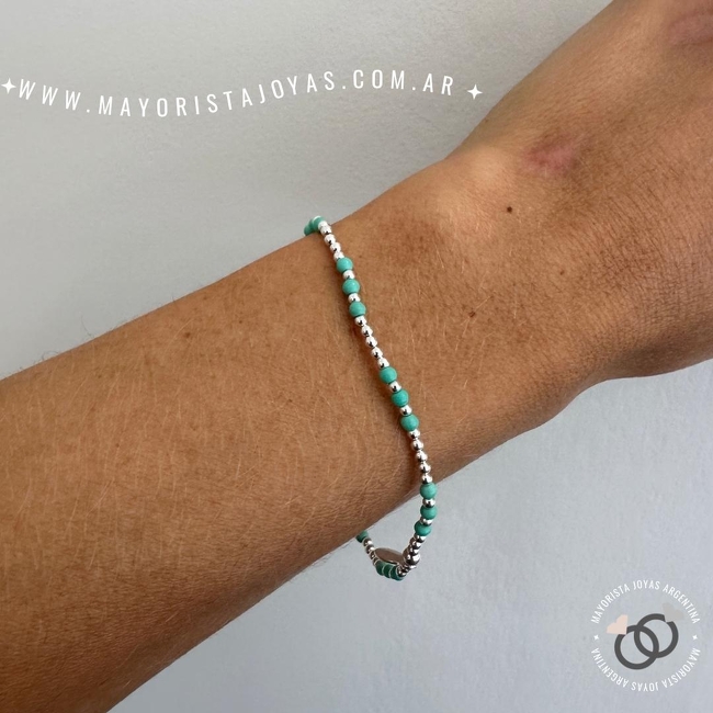 PULSERA PLATA Y PIEDRA (PBN0120)