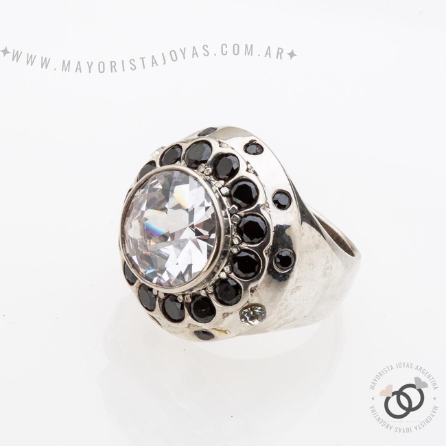 ANILLO  PLATA Y  CRISTAL (PAC0273)