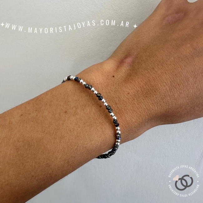 PULSERA PLATA Y CRISTAL (PBC0288)