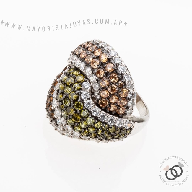 ANILLO  PLATA Y  CRISTAL (PAC0276)