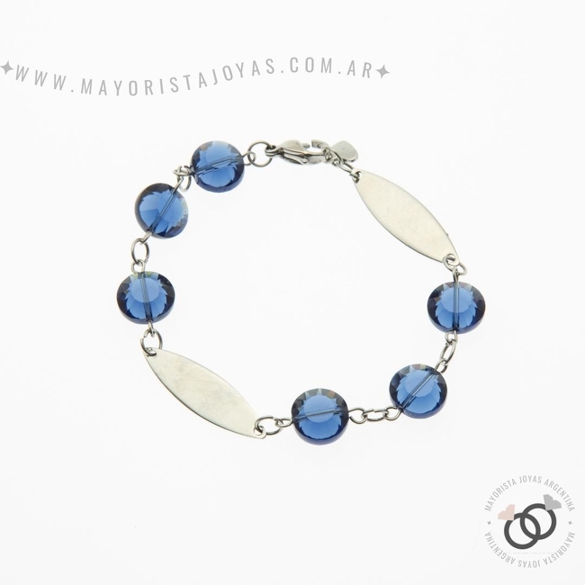 PULSERA ACERO Y CRISTAL (BAP085)