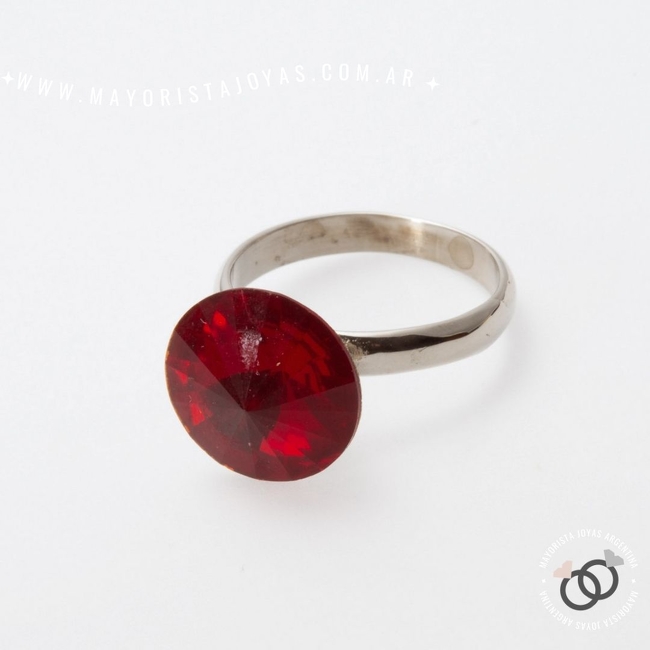 ANILLO ACERO Y CRISTAL (AAC023)
