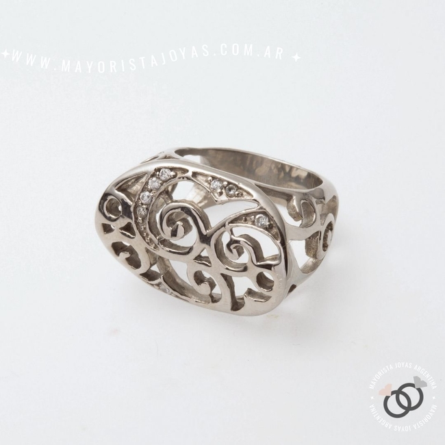 ANILLO ACERO Y CUBIC (AAC0039)