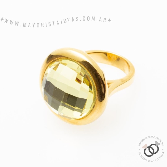 ANILLO ACERO Y CRISTAL (AAC065)