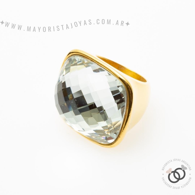 ANILLO ACERO Y CRISTAL (AAC069)