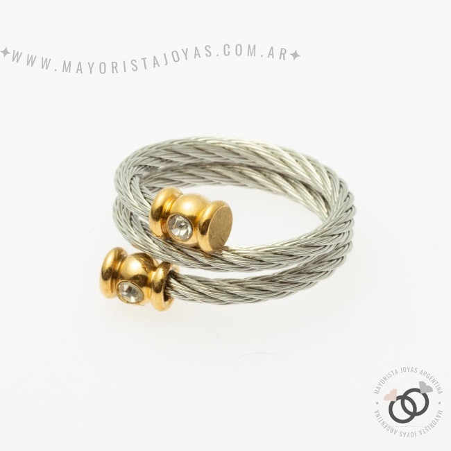 ANILLO ACERO Y CUBIC (AAC139)