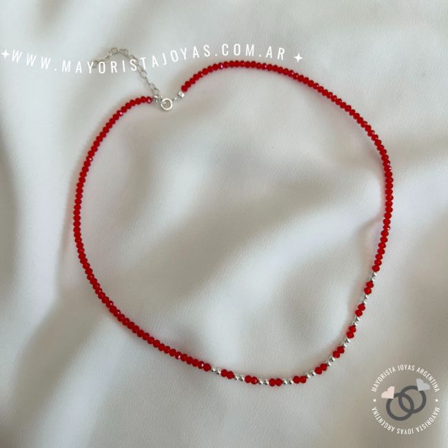 COLLAR PLATA Y CRISTAL (PCK0024)