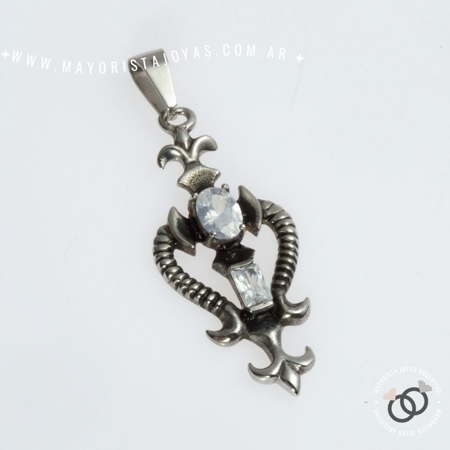 DIJE ACERO Y CRISTAL (DAP195)