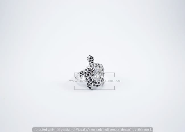 ANILLO CON  CRISTAL TORTUGA (PAC0003)
