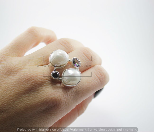 ANILLO MADEE PERLA Y TOPAZIO MISTICO (PAP0067)