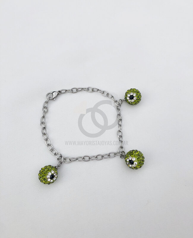 PULSERA ACERO Y CRISTAL (6663)