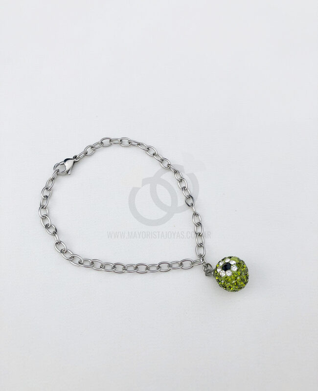 PULSERA ACERO Y CRISTAL (6664)