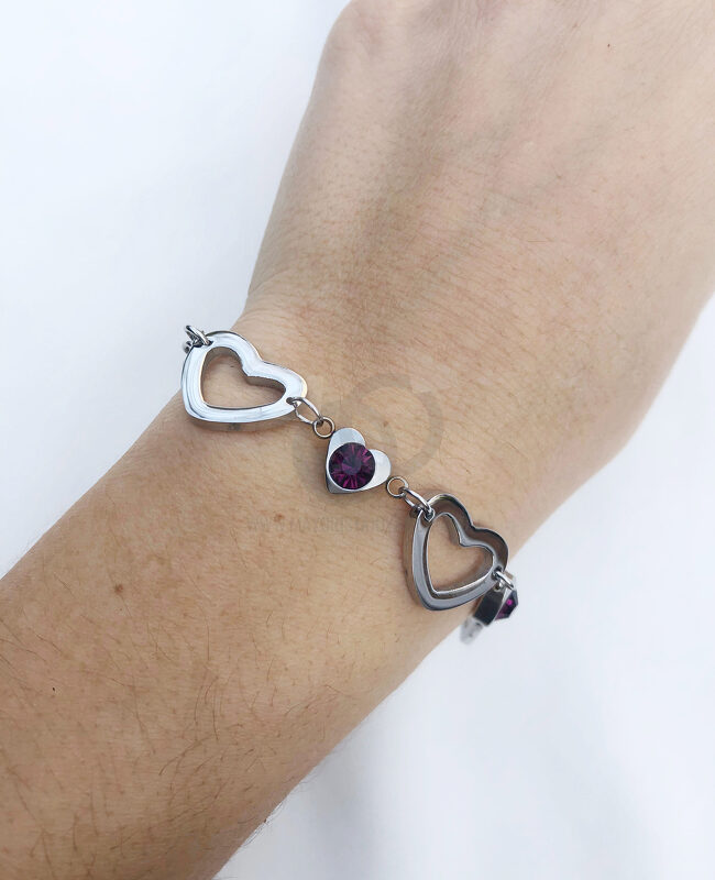 PULSERA ACERO Y CRISTAL(6236)